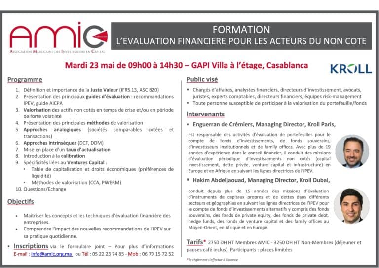 Evaluation financiere pour les acteurs du non cote Kroll